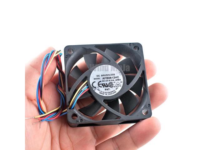 (2pcs) AFB0612HC 6cm 60mm Cooling Fan 60x60x13mm DC12V 0.21A 4-Pin Ball Bearing for Chassis CPU Computer Hardware Accessory