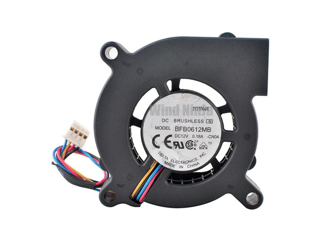 BFB0612MB 6cm diameter (60mm) fan, dimensions 60x60x15mm, DC 12V, 0.18A, 4-pin dual ball bearing centrifugal projector cooling fan.