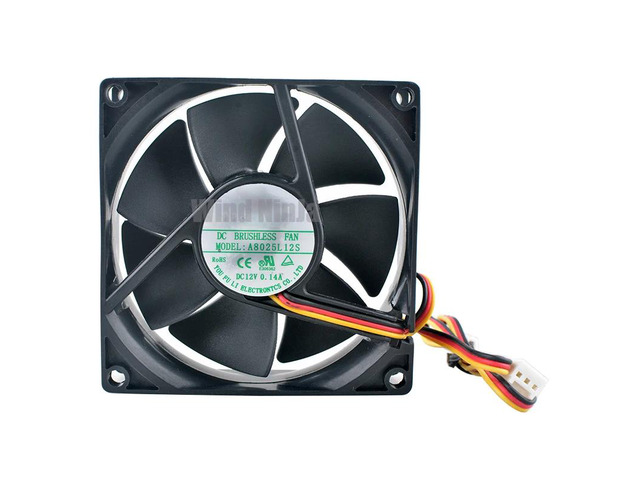 (3 units) A8025L12S 8cm Silent Cooling Computer Fan, 80mm x 25mm, DC12V 0.04A, 2-pin/3-pin connector, 2000 RPM, suitable for computer cases, CPUs,...