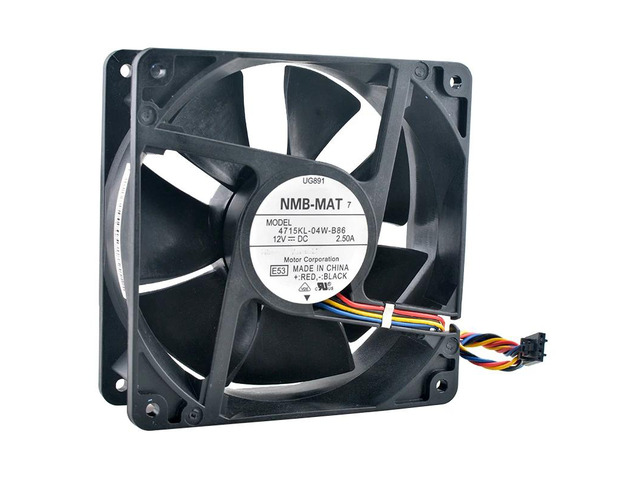 12cm 120mm Axial Flow Cooling Fan 4715KL-04W-B86 DC12V 2.50A 4-Pin for Server Chassis 120x120x38mm