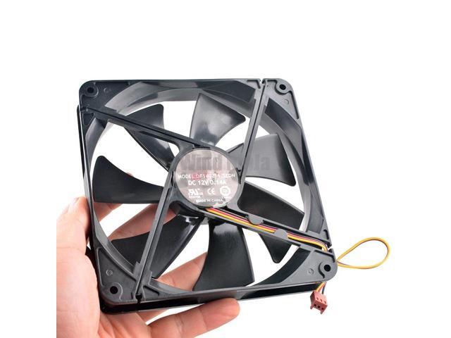(2pcs) 14cm X 140mm X 25mm DC12V 0.14A 3-Pin 1000RPM Cooling Fan for Computer Chassis CPU Power Supply Suitable