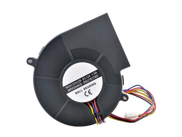 (2 units) 97mm DC12V 1.50A 4-pin double ball bearing centrifugal blowers for cooling film cooling systems, dimensions 97x97x33mm