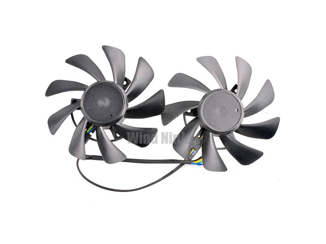 T129215BU 4-pin graphics card cooling fan, DC12V 0.50A, compatible with RX570 and 590 RED DRAGON - computer hardware cooling fan.