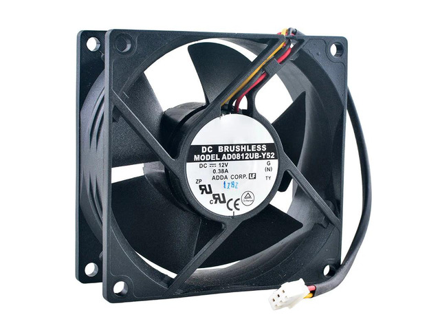 AD0812UB-Y52 8cm 80mm Fan (80x80x32mm), DC12V 0.38A, 3-pin Dual Ball Bearing Power Supply Cooling Fan