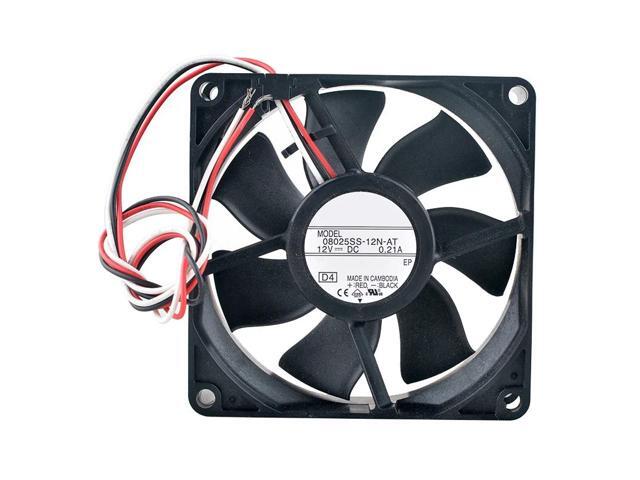08025SS-12N-AT 8cm 80mm fan 80x80x25mm DC12V 0.21A 3-pin Axial flow fan cooling fan for switch power supply