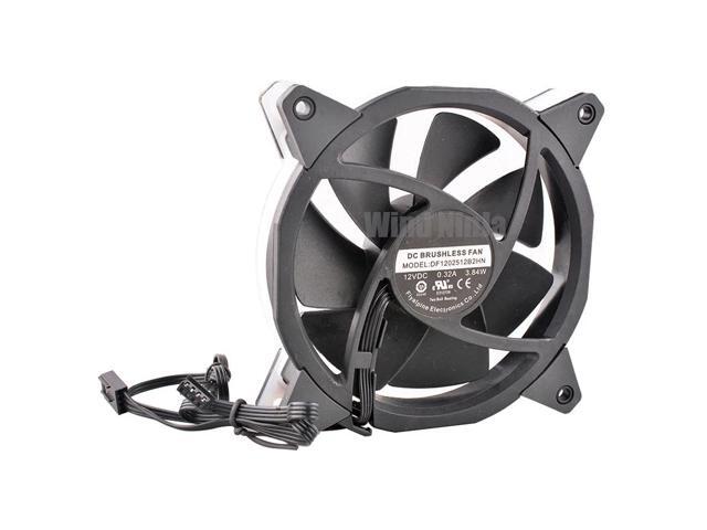 DF1202512B2HN 12cm/120mm/25mm DC12V 0.32A 3.84W 4-pin 3000rpm RGB Color Lighting Cooling Fan, suitable for Trident X PC CPUs
