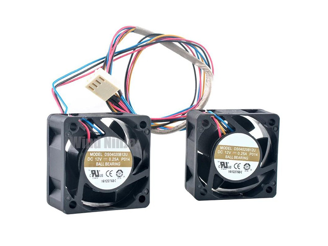 DS04020B12U 4cm x 40mm Cooling Fan with Dual Ball Bearings, 40x40x20mm, DC12V 0.25A, 4-Pin CPU Chassis Computer Hardware Cooling Fan