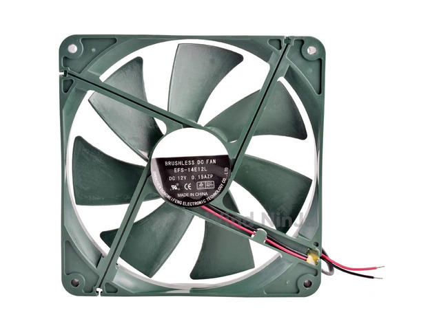 (2 units) EFS-14E12L 14cm diameter x 140mm height DC12V 0.15A 950RPM Silent Chassis Power Supply Cooling Fan, 140mm size