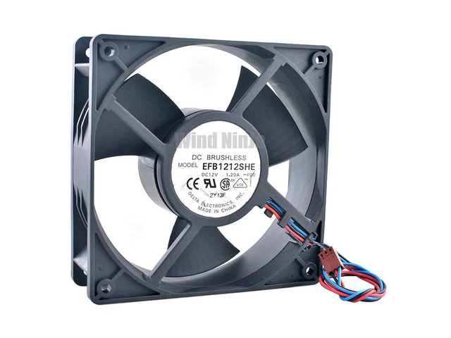 EFB1212SHE 12cm 120mm fan 120x120x38mm DC12V 1.20A 3pin Dual ball bearing cooling fan for server chassis power supply