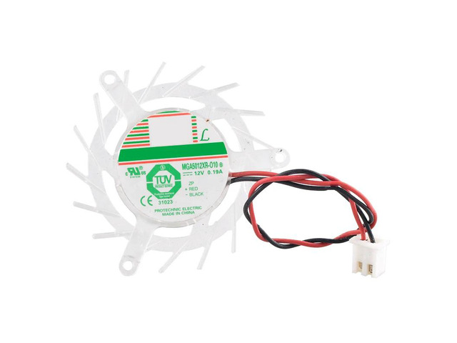MGA5012XR-O10 45mm diameter mounting hole spacing 39x39x39mm DC12V 0.19A 2-pin cooling fan, suitable for 7900, 6600GT, and 8500 graphics cards.
