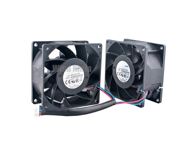 (2pcs fan) High-speed 8cm (80mm) cooling fan FFB0824EHE DC24V 0.75A, with alarm function, suitable for inverter power supplies, dimensions 80x80x38mm