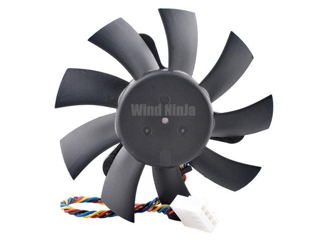 4-pin dual ball bearing cooling fan AFB0812MB-00, 75mm diameter, 43mm hole spacing, DC12V 0.60A, suitable for integrated graphics cards and CPUs.