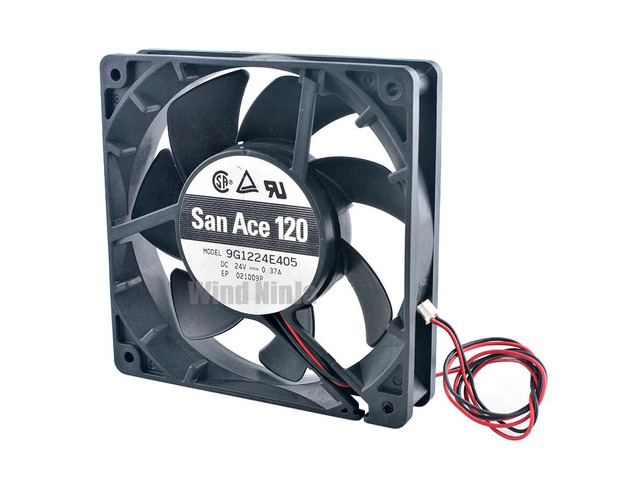 12cm (120mm) Cooling Fan 120x120x25mm DC24V 0.37A 2-pin Dual Ball Bearing Server Inverter Power Supply Fan 4100rpm 9G1224E405