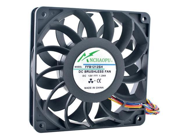ANCHAOPU FFB1212SH 12cm 120mm fan 120x120x25mm DC12V 1.24A 4pin 3700rpm cooling fan for server chassis CPU