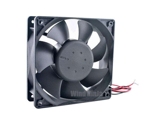 Server power supply-specific dual ball bearing cooling fan, model AFB1212HHE, dimensions 12cm x 120mm, DC 12V, 0.70A, speed 2900rpm.