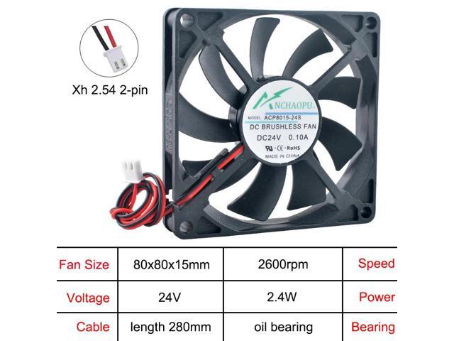 (3 units) ACP8015 80mm high-speed cooling fan, 80x80x15mm axial flow type, suitable for DC24V power supply industrial equipment with.