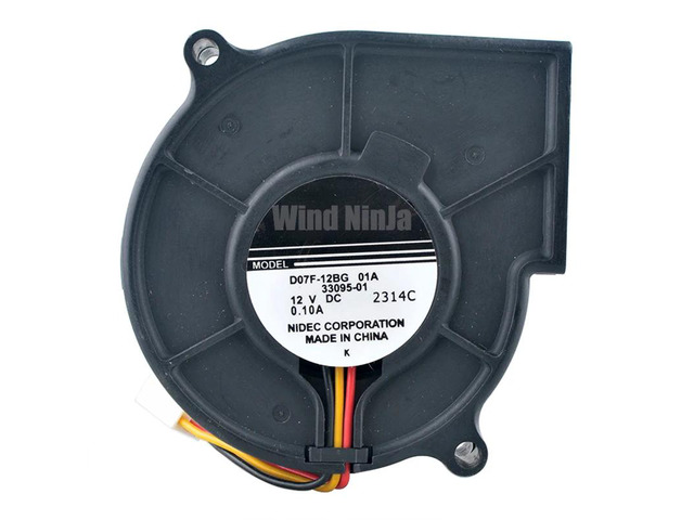 (2 units) D07F-12BG 75mm blower, 7.5cm, 75x75x30mm, DC12V, 0.10A, 3-pin ball bearing centrifugal cooling fan, suitable for printer humidifiers.