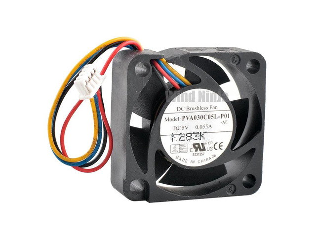 (2 pieces) PVA030C05L-P01 30mm Mini Cooling Fan, 3cm, DC5V, 0.055A, 4-pin Silent Fan, suitable for Raspberry Pi Routers (30x30x10mm)