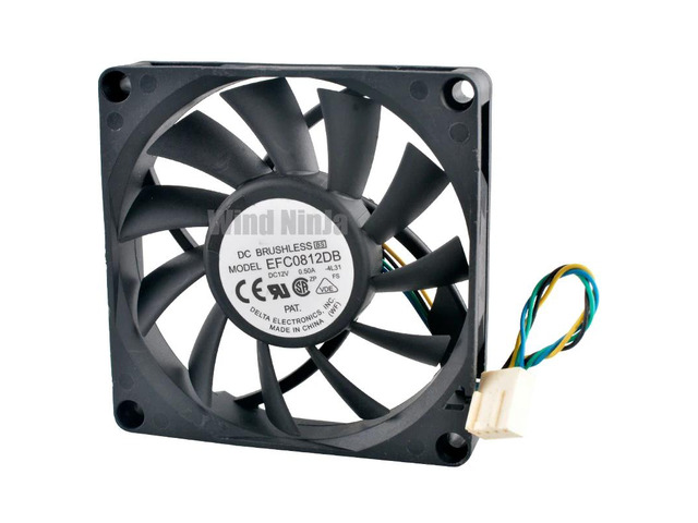 EFC0812DB 8cm x 80mm x 15mm DC12V 0.50A 4-pin ball bearing chassis CPU cooling fan - 80mm cooling fan with 4-pin connector