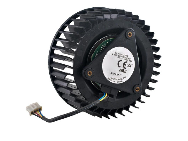 BFB1012SHA01 75mm diameter DC12V 2.40A 4-pin turbine fan, suitable for RX 56/64 RTX5000 graphics cards.