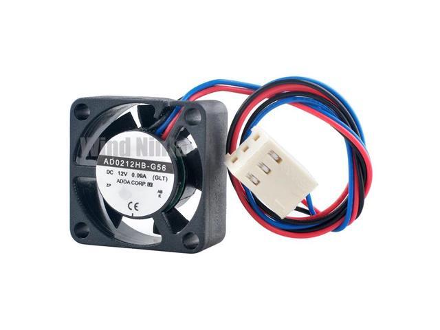 (2 units) AD0212HB-G56 2.5cm (25mm) Fan 25x25x10mm DC12V 0.09A 3-pin ball bearing miniature cooling fan, suitable for motherboard CPU