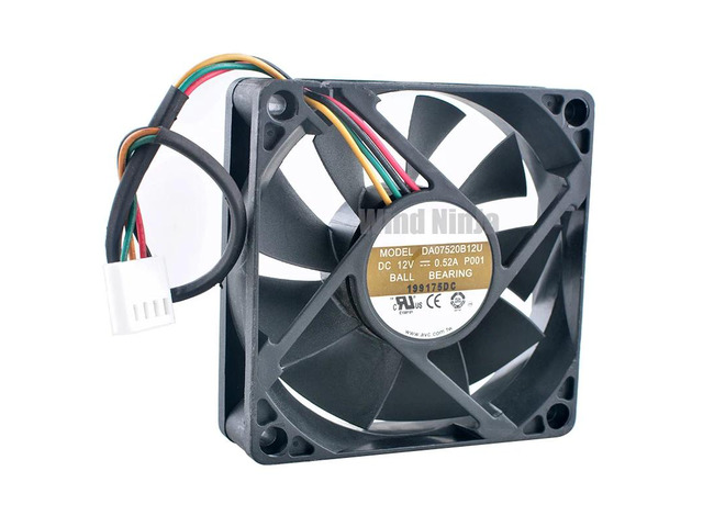 DA07520B12U 7.5cm 75mm Fan (75x75x20mm), DC12V 0.52A, 4-pin Dual Ball Bearing Case CPU Cooling Fan