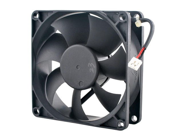 PVA080G12P Axial Cooling Fan, 8cm (80mm x 80x25mm), DC12V 0.32A, 2-pin, suitable for power recorders.