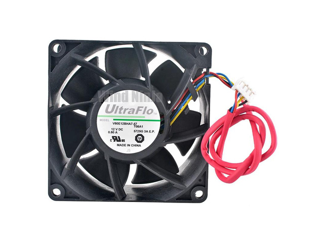 V80E12BHA7-57 8cm Cooling Fan (80mm x 80mm x 38mm), DC12V 0.80A, 4-pin server power supply fan for enhanced heat dissipation.