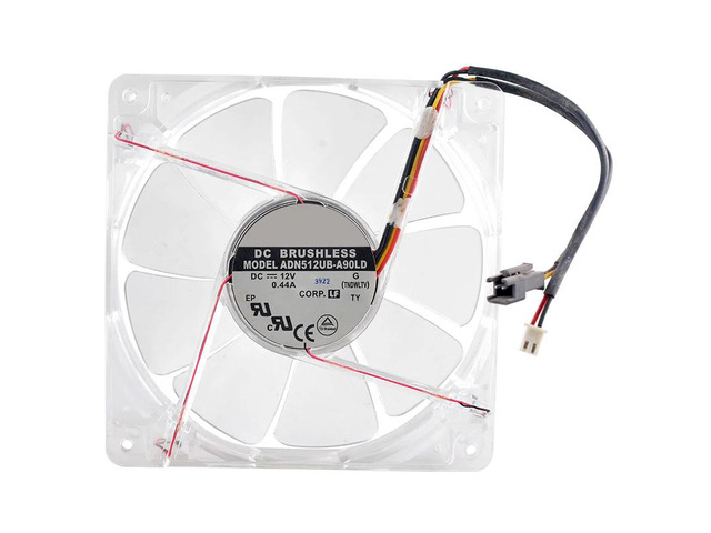 ADN512UB-A90LD 13.5cm x 135mm fan (135x135x25mm), DC12V 0.44A, 2-pin white LED cooling fan, suitable for High Current Gamer M 750W power supplies.