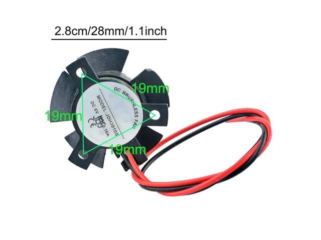 28mm DC 6V 8000RPM Axial Flow Cooling Fan, suitable for automotive headlight/lamp coil cooler JDH3010S, with 19mm mounting hole - High-speed.