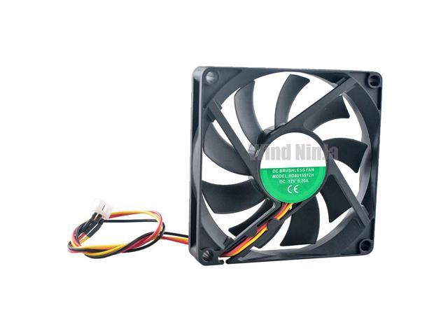 HD8015S12H 8cm 80mm Fan (80x80x15mm), DC12V 0.20A 3-pin, suitable for cooling fans in VCR power supplies.