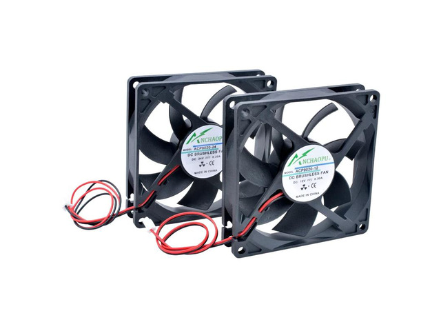 ACP9020 High-Speed Cooling Fan, 92mm x 9.2cm, DC12V/24V, 2-pin, for computer hardware cooling systems (12V, 2 balls, 3500rpm).