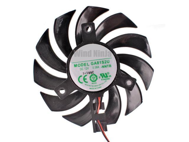 GA81S2U-NNTB DC12V 0.38A Diameter 75mm hole pitch 40mm Graphics card cooler cooling fan for GT430 GT440 GT630