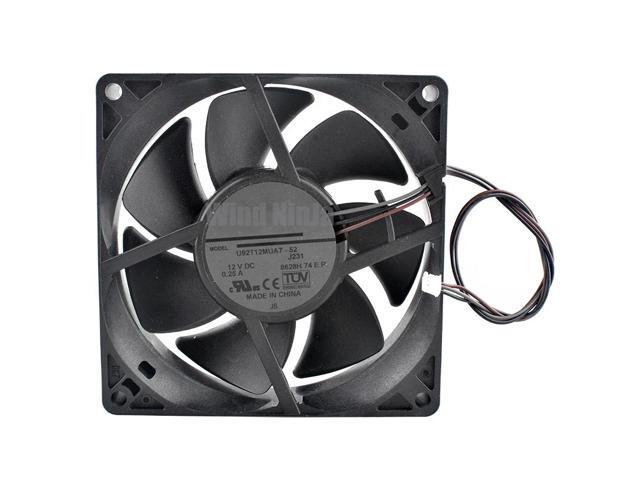92mm axial cooling fan U92T12MUA7-52 9.2cm DC12V 0.25A 3-pin fan, suitable for projectors, dimensions 92x92x25mm.