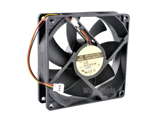 AG09212MB257210 9.2cm Dual Ball Bearing Cooling Fan 92mm X 25mm DC12V 0.30A 3 Lines for Chassis Power Supply