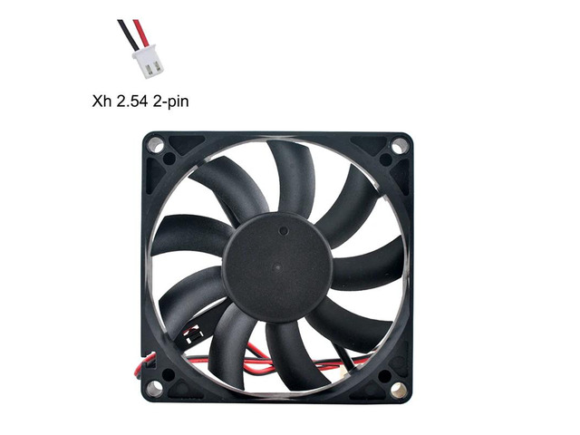 PLA08015S12M 8cm diameter 80mm fan (80x80x15mm), DC12V 0.10A, 2-pin silent axial fan, suitable for chassis and power supply cooling (xh2.54 2pin).