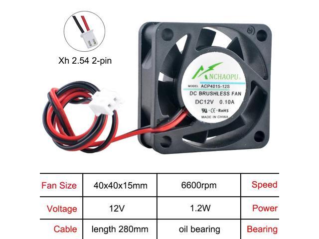 ACP4015 4cm (40mm) Axial Fan 40x40x15mm Power Printer Cooling Fan DC12V Oil-bearing 2-pin Fan