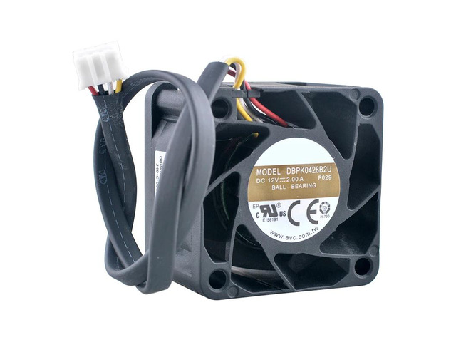 DBPK0428B2U 4cm 40mm Fan (40x40x28mm), DC12V 2.00A 4-pin 25000rpm, Dual Ball Bearing High-Speed Cooling Fan, suitable for server power supplies.
