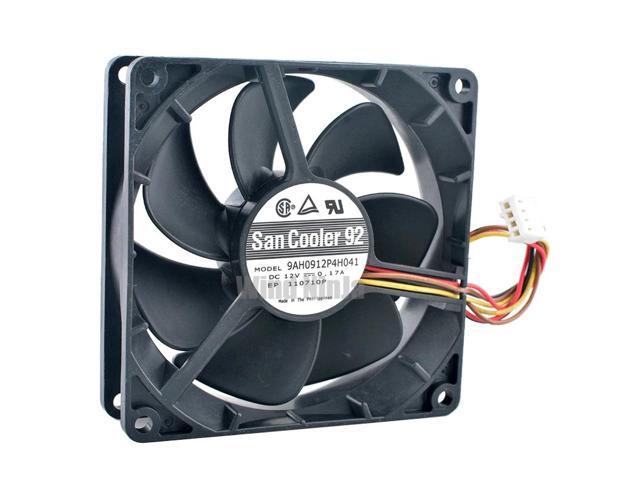 9AH0912P4H041 9.2cm 92mm fan 92x92x25mm DC12V 0.17A 4pin Dual ball cooler cooling fan for chassis CPU