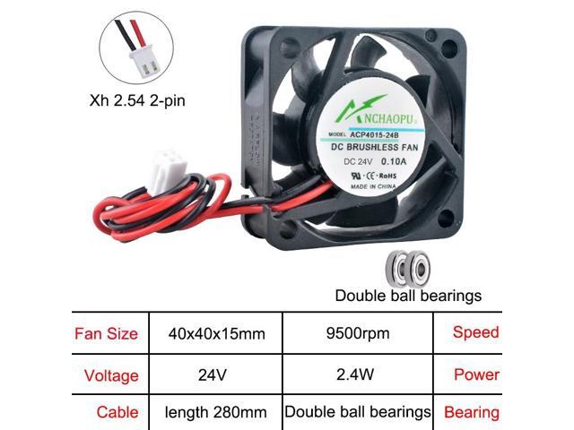 ACP4015 4cm (40mm) Axial Fan 40x40x15mm Power Printer Cooling Fan DC24V Dual Ball 2-Pin Fan