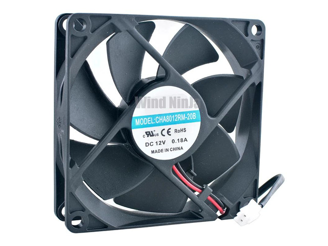 CHA8012RM-20B 8cm 80mm Fan (80x80x20mm) 8020 DC12V 0.18A 2pin 2150rpm Inverter Power Supply Cooling Fan