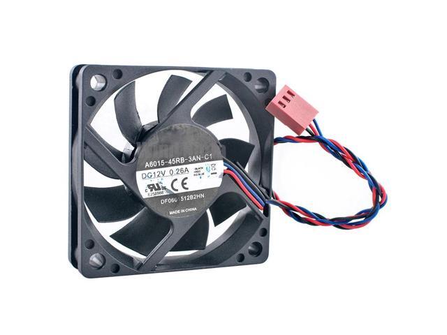 DF0601512B2HN A6015-45RB-3AN-C1 6cm 60mm Fan (60x60x15mm), DC12V 0.26A 3-pin 4500rpm, Computer Motherboard CPU Cooling Fan