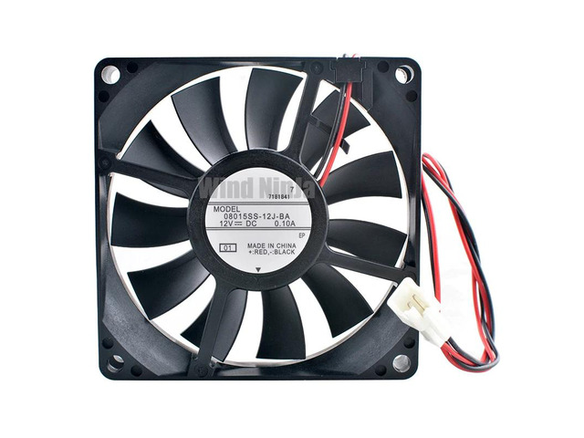 8cm 80mm 08015SS-12J-BA DC12V 0.10A Cooling Fan for Refrigerator Motor 2 Lines 80x80x15mm Size Cooler Fan
