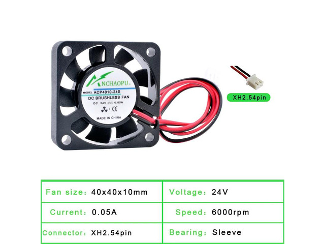 ACP4010 4cm 40mm Fan (40x40x10mm) DC24V Sleeve 2-pin Miniature Cooling Fan for Power Monitoring Chargers