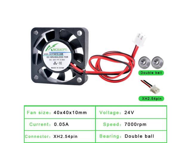 ACP4010 4cm 40mm Fan (40x40x10mm) DC24V Dual Ball 2-Pin Miniature Cooling Fan, suitable for power monitoring chargers.