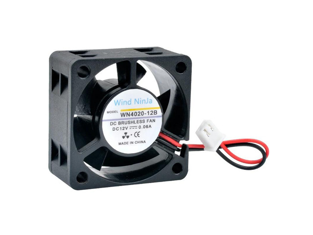 WN4020-12B 4cm 40mm Fan (40x40x20mm), DC12V, 0.06A/0.10A, 2-pin, 6500/8500rpm, Dual Ball Bearing Cooling Fan, suitable for 1U power supplies.