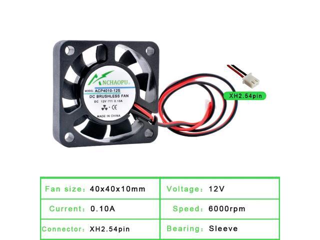 ACP4010 4cm 40mm Fan (40x40x10mm) DC12V Sleeve 2-pin Miniature Cooling Fan for Power Monitoring Chargers