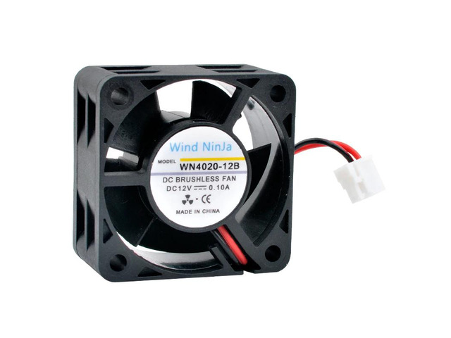 WN4020-12B 4cm 40mm Fan (40x40x20mm), DC12V, 0.06A/0.10A, 2-pin, 6500/8500rpm, Dual Ball Bearing Cooling Fan, suitable for 1U power supplies.