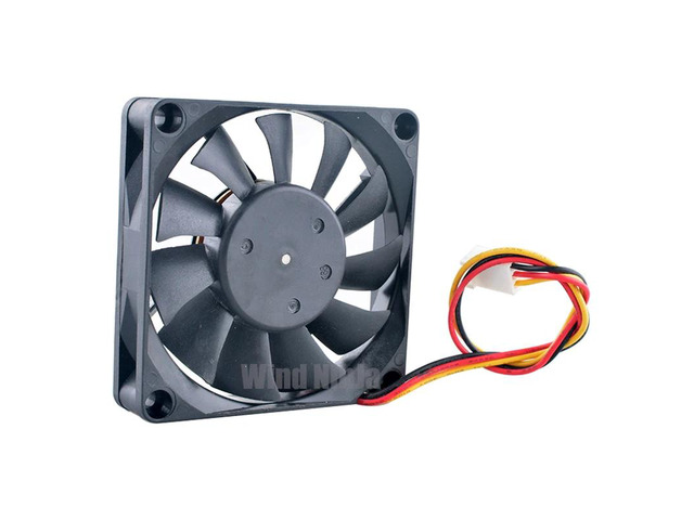 Dual ball bearing CPU cooler fan, 7cm/70mm, D07R-12B2M, DC12V, 0.10A, 3-pin, suitable for computer hardware, dimensions 70x70x15mm.