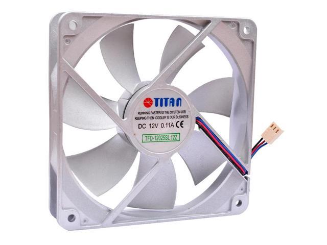 12cm (120mm) fan, dimensions 120x120x25mm, 12025, 12V, 0.11A, silver, three-wire speed monitoring, silent cooling fan, suitable for CPU cases.